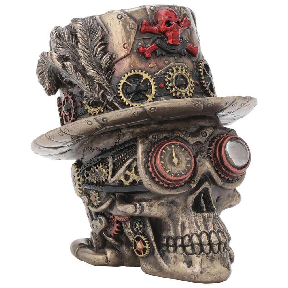 Nemesis Now - Clockwork Baron Dekorative Figur - Schädel - Bronzefarben